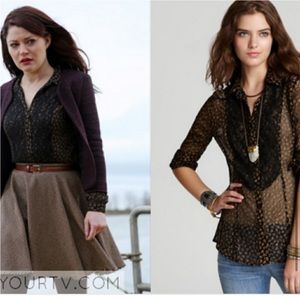 Free People All That Glitters Button Down Blouse